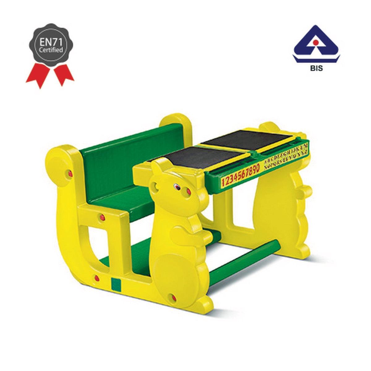 Ok Play Play Pet Double, Chair ‚Äö√Ñ√≤N' Desk Set For Kids, Perfect For Home And School, Yellow & Green, 2 to 4 Years