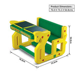 Ok Play Pony Double Chair ‚Äö√Ñ√≤N' Desk Set For Kids, Perfect For Home And School, Yellow/Geen, 2 to 4 Years