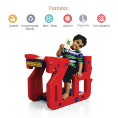 Ok Play Pony Single Chair ‚Äö√Ñ√≤N' Desk Set For Kids, Perfect For Home And School, Red/Blue, 2 to 4 Years