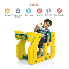 Ok Play Pony Single Chair ‚Äö√Ñ√≤N' Desk Set For Kids, Perfect For Home And School, Yellow/Green, 2 to 4 Years