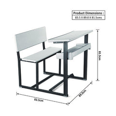 Ok Play Senior Scholars, Desk ‚Äö√Ñ√≤N' Chair For 2 Childrens, Study Table, Perfect For Home And School, Grey, 5 to 10 Years