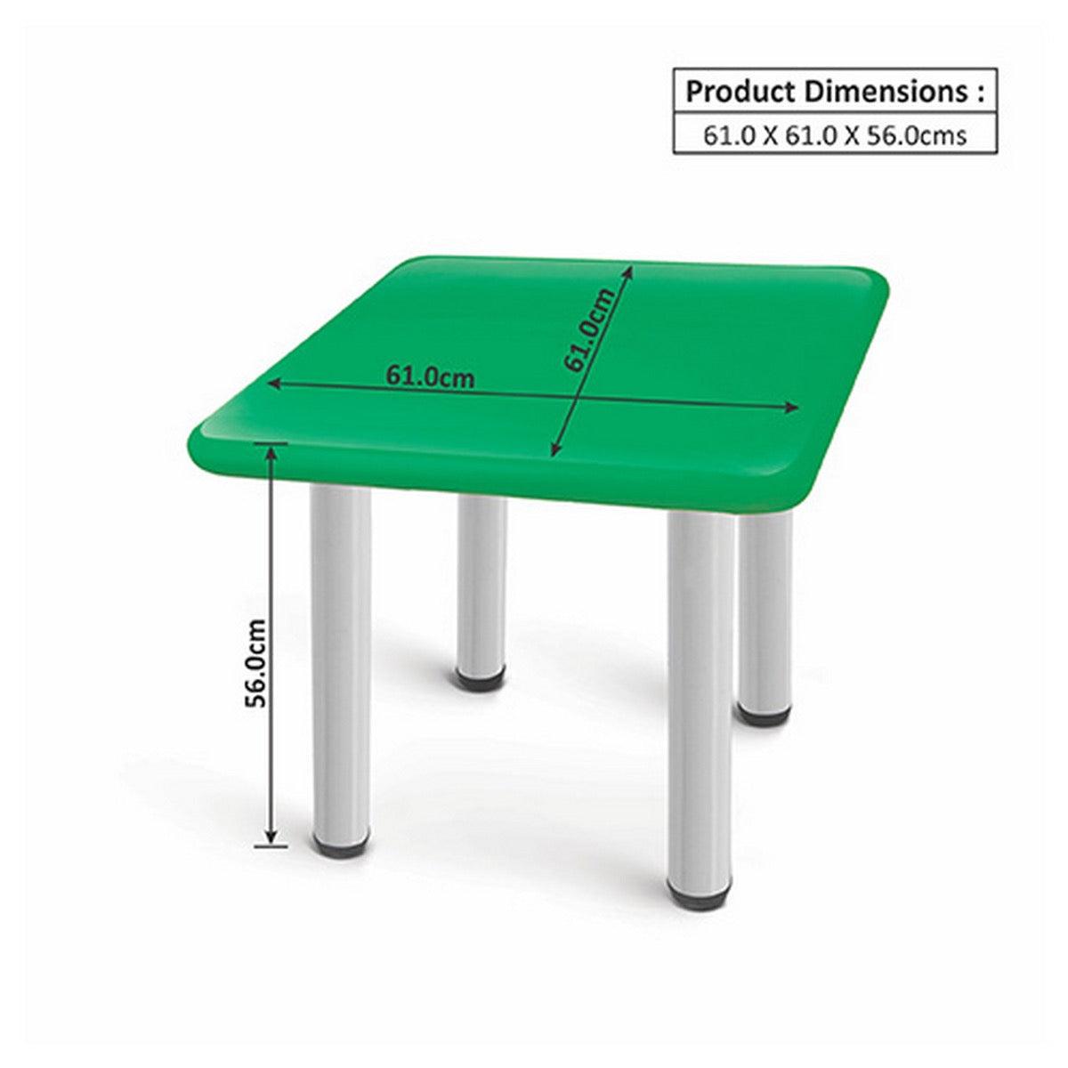 Ok Play Square Table, Smooth & Rounded Edges For Safety, Perfect For Home And School, Green, 2 to 4 Years