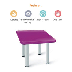 Ok Play Square Table, Smooth & Rounded Edges For Safety, Perfect For Home And School, Voilet, 2 to 4 Years