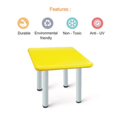Ok Play Square Table, Smooth & Rounded Edges For Safety, Perfect For Home And School, Yellow, 2 to 4 Years