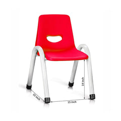 Ok Play Cute Chair Big, Study Chair, Perfect For Home, Creches And School, Red & Ivory White, 5 to 10 Years