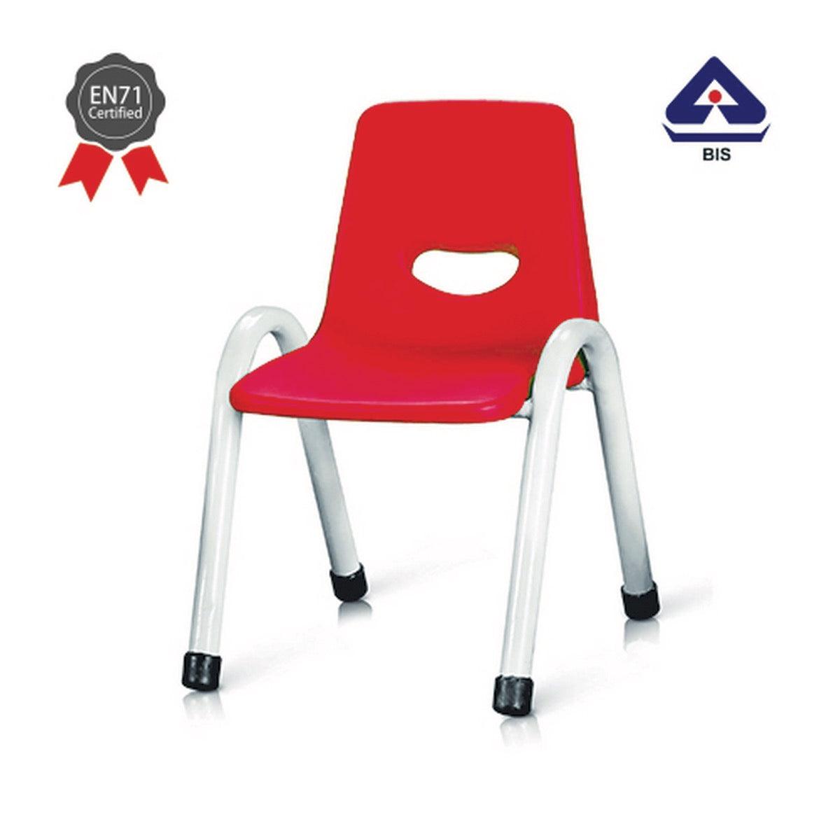 Ok Play Cute Chair Big, Study Chair, Perfect For Home, Creches And School, Red & Ivory White, 5 to 10 Years