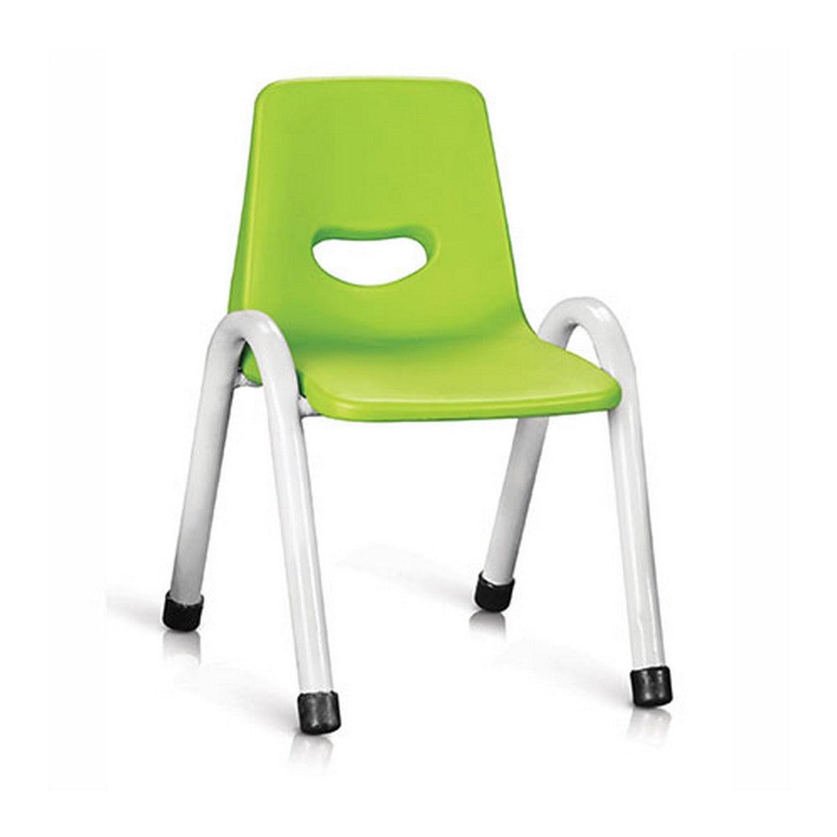 Ok Play Cute Chair Medium, Study Chair, Perfect For Home, Creches And School, Parrot Green & Ivory White, 5 to 10 Years