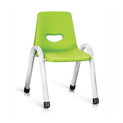 Ok Play Cute Chair Medium, Study Chair, Perfect For Home, Creches And School, Parrot Green & Ivory White, 5 to 10 Years