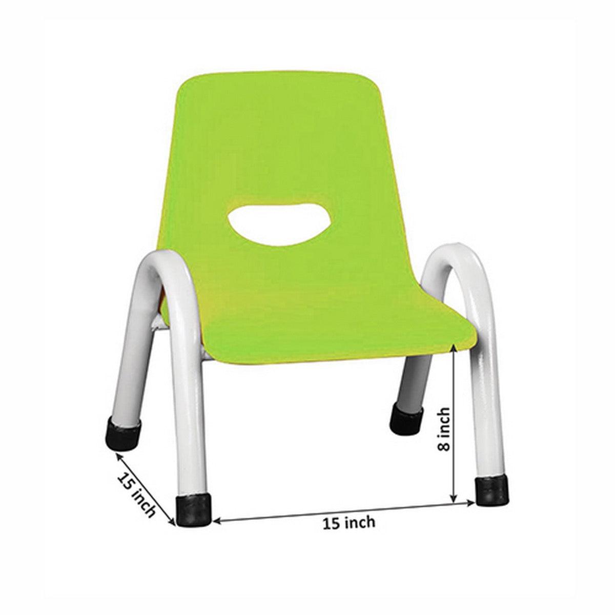 Ok Play Cute Chair Small, Study Chair, Perfect For Home, Creches And School, Parrot Green & Ivory White, 2 to 4 Years