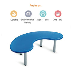 Ok Play Moon Desk Big, Round And Smooth Edges For Safety, Perfect For Home And School, Blue, 2 to 4 Years