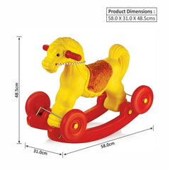 Ok Play Rocking Horse Chair, Rocking Plastic Chair, Toddlers, Rocker And Bouncer, Yellow & Red,2 To 4 Years
