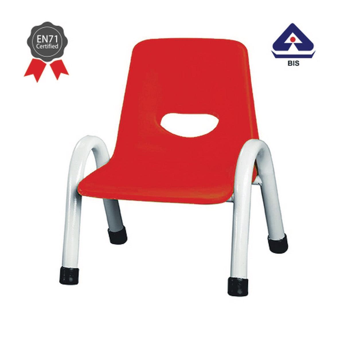 Ok Play Cute Chair Small, Study Chair, Perfect For Home, Creches And School, Red & Ivory White, 2 to 4 Years