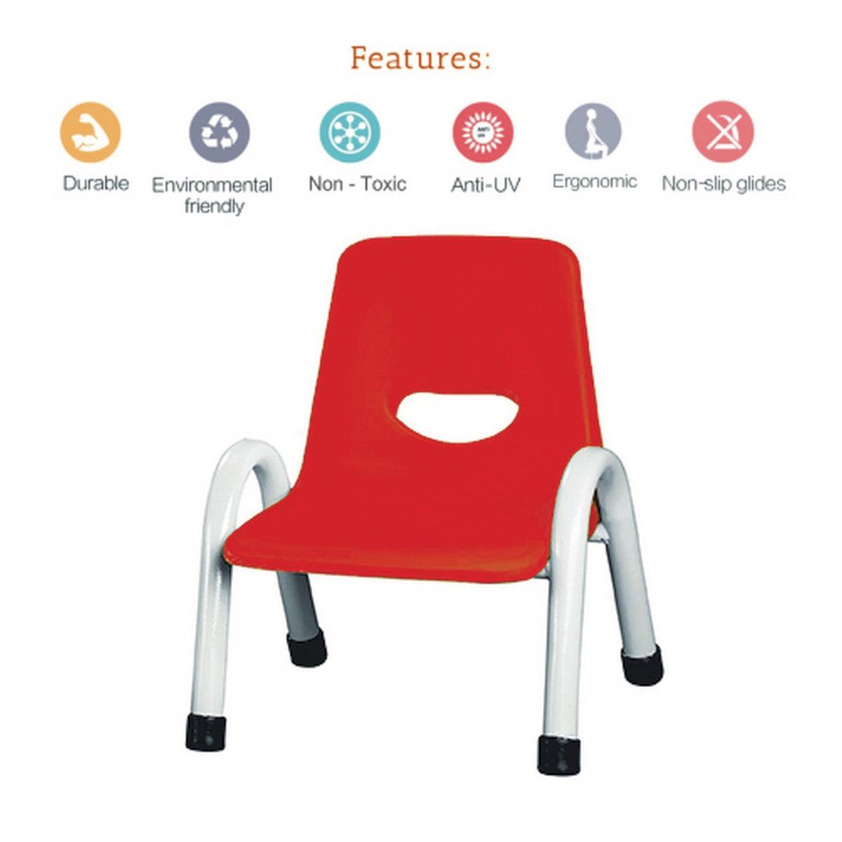 Ok Play Cute Chair Small, Study Chair, Perfect For Home, Creches And School, Red & Ivory White, 2 to 4 Years