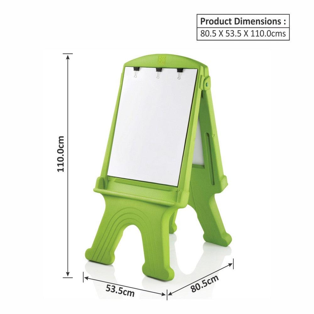 Ok Play Easel Grand, Display Easel, Easel For Kids Drawing & Writing, Perfect Plastic Board, Green, 5 To 10 Years