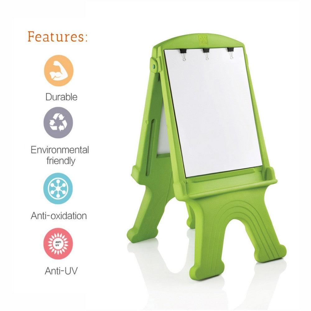Ok Play Easel Grand, Display Easel, Easel For Kids Drawing & Writing, Perfect Plastic Board, Green, 5 To 10 Years
