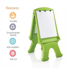 Ok Play Easel Grand, Display Easel, Easel For Kids Drawing & Writing, Perfect Plastic Board, Green, 5 To 10 Years