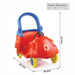 Ok Play Coupe Car, Plastic Material,Toys For Kid, Small Car For Toddlers, Red & Blue, 1 To 2 Years
