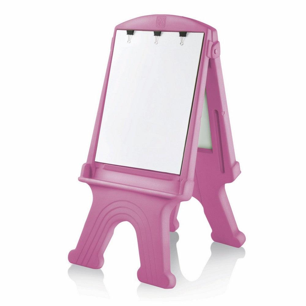 Ok Play Easel Grand, Display Easel, Easel For Kids Drawing & Writing, Perfect Plastic Board, Pink & White, 5 To 10 Years