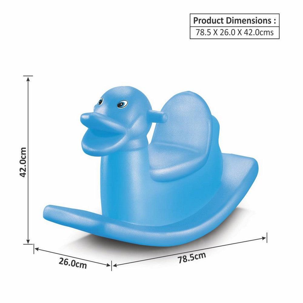 Ok Play Duck Rocker For Kids, Plastic Senior Ride On Toy, Rocking Duck, Indoor And Outdoor, Sky Blue,2 To 4 Years