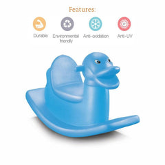 Ok Play Duck Rocker For Kids, Plastic Senior Ride On Toy, Rocking Duck, Indoor And Outdoor, Sky Blue,2 To 4 Years