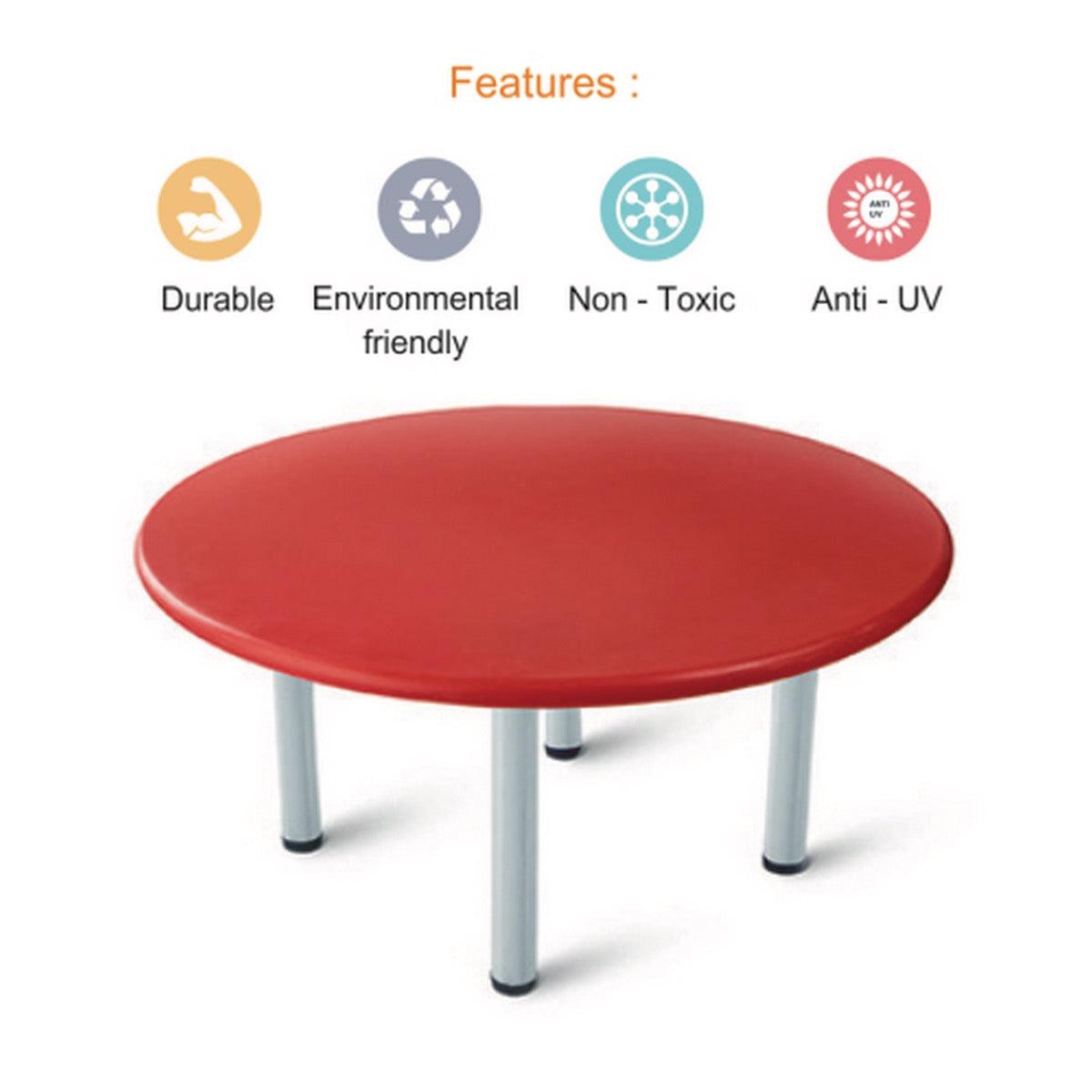 Ok Play Round Table For Kids, Round And Smooth Edges For The Safety, Perfect For Home And School, Red, 2 to 4 Years