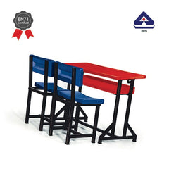 Ok Play Two Scholars Big, Table & Chair, Study Table, Perfect For Home And School, Blue & Red, 5 to 10 Years