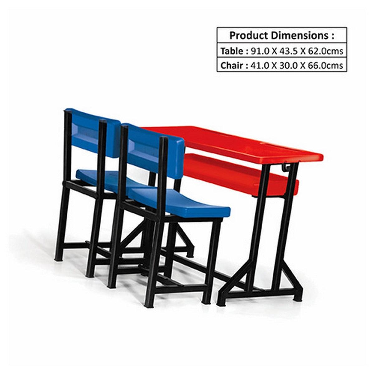 Ok Play Two Scholars Big, Table & Chair, Study Table, Perfect For Home And School, Blue & Red, 5 to 10 Years