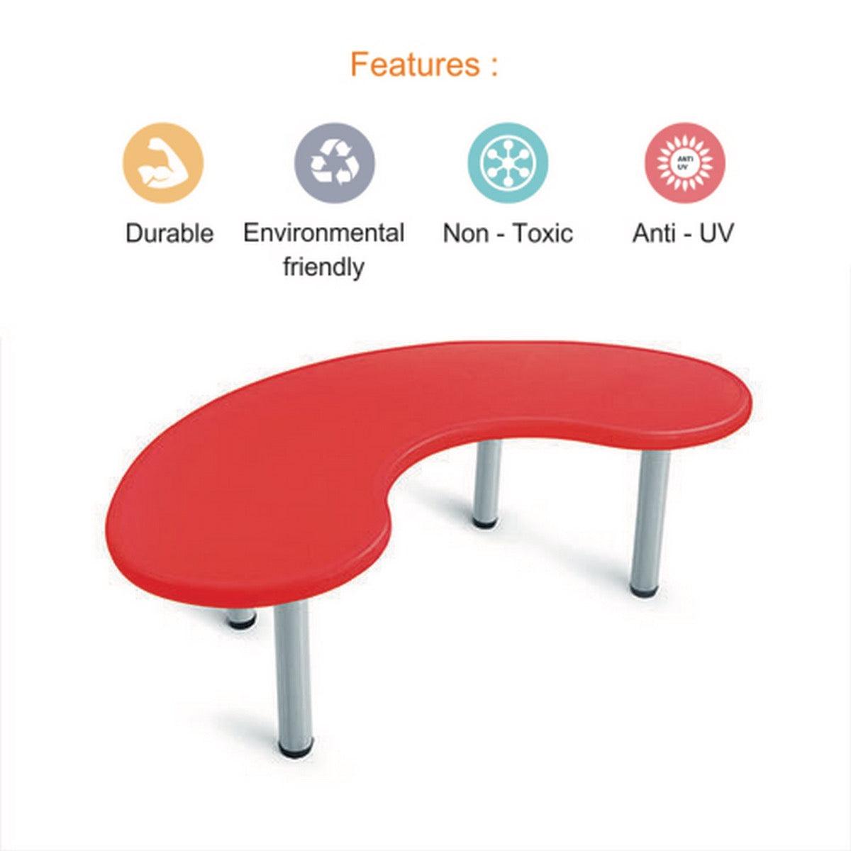 Ok Play Moon Desk Big, Round And Smooth Edges For Safety, Perfect For Home And School, Red, 2 to 4 Years