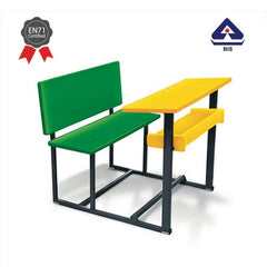 Ok Play Senior Scholars Big, Desk ‚Äö√Ñ√≤N' Chair For 2 Childrens, Study Table, Perfect For Home And School, Yellow & Green, 5 to 10 Years