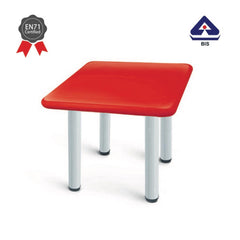 Ok Play Square Table, Smooth & Rounded Edges For Safety, Perfect For Home And School, Red, 2 to 4 Years