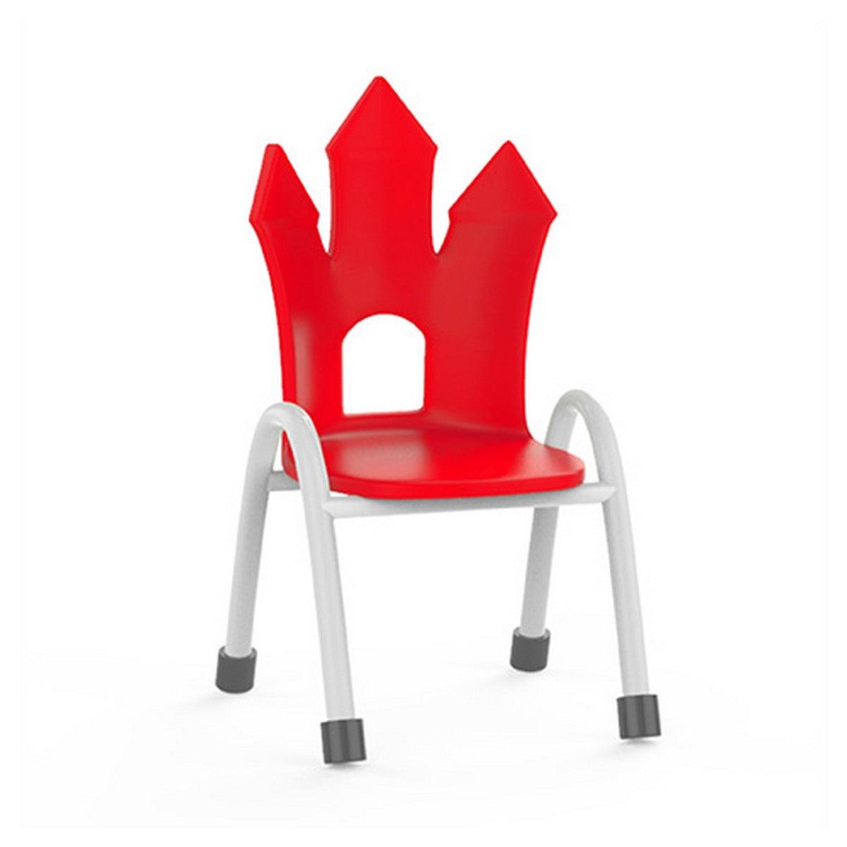 Ok Play Castle Chair, Study Chair, Sturdy And Durable Chair, Plastic Chair, Perfect For Home, Creches And School, Red, 2 to 4 Years, Height 8 Inches