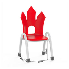 Ok Play Castle Chair, Study Chair, Sturdy And Durable Chair, , Plastic Chair, Perfect For Home, Creches And School, Red, 5 to 10 Years, Height 10 Inches