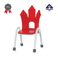 Ok Play Castle Chair, Study Chair, Sturdy And Durable Chair, , Plastic Chair, Perfect For Home, Creches And School, Red, 5 to 10 Years, Height 10 Inches
