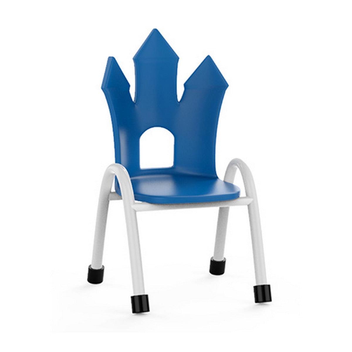 Ok Play Castle Chair, Study Chair, Sturdy And Durable Chair, Plastic Chair, Perfect For Home, Creches And School, Blue, 5 to 10 Years, Height 12 Inches