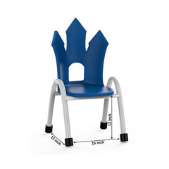 Ok Play Castle Chair, Study Chair, Sturdy And Durable Chair, Plastic Chair, Perfect For Home, Creches And School, Blue, 5 to 10 Years, Height 12 Inches