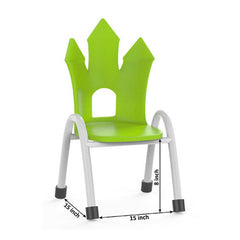 Ok Play Castle Chair, Study Chair, Sturdy And Durable Chair, Plastic Chair, Perfect For Home, Creches And School, Green, 2 to 4 Years, Height 8 Inches