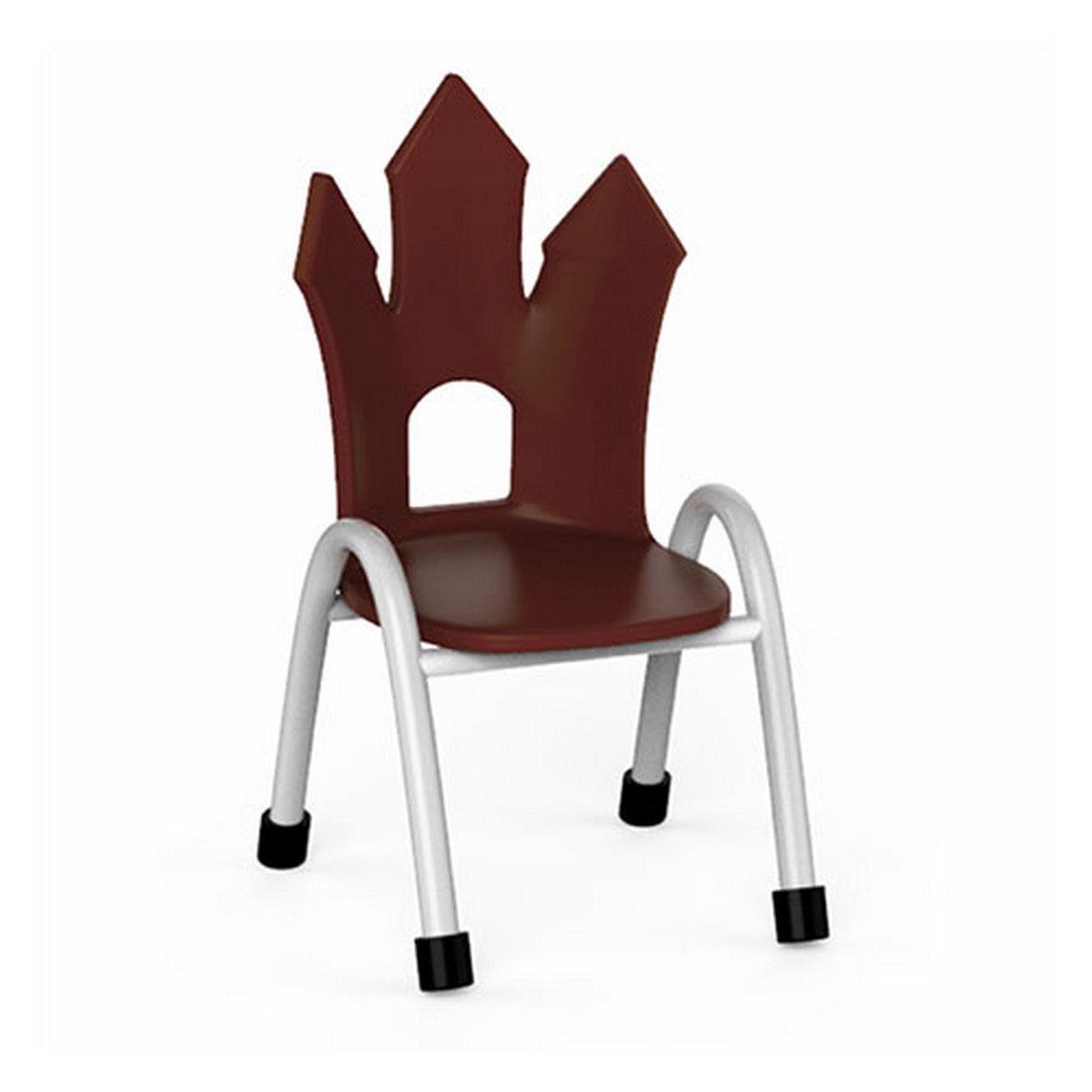 Ok Play Castle Chair, Study Chair, Sturdy And Durable Chair, Plastic Chair, Perfect For Home, Creches And School, Brown, 5 to 10 Years, Height 12 Inches