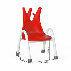 Ok Play Trunk Chair, Study Chair, Sturdy And Durable Chair, Plastic Chair, Perfect For Home, Creches And School, Red, 2 to 4 Years, Height 8 Inches