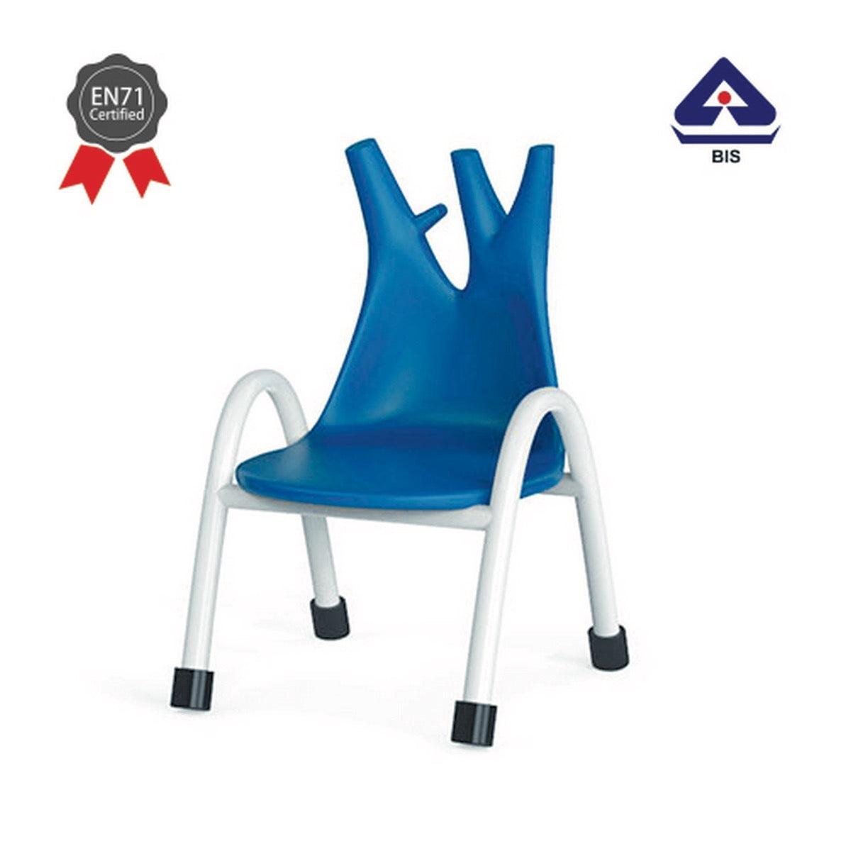 Ok Play Trunk Chair, Study Chair, Sturdy And Durable Chair, Plastic Chair, Perfect For Home, Creches And School, Blue, 2 to 4 Years, Height 8 Inches