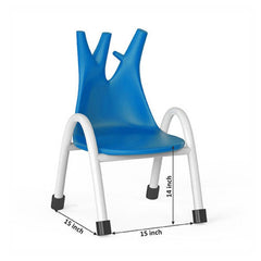 Ok Play Trunk Chair, Study Chair, Sturdy And Durable Chair, Plastic Chair, Perfect For Home, Creches And School, Blue, 5 to 10 Years, Height 14 Inches