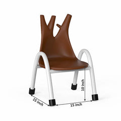 Ok Play Trunk Chair, Study Chair, Sturdy And Durable Chair, Plastic Chair, Perfect For Home, Creches And School, Brown, 5 to 10 Years, Height 10 Inches