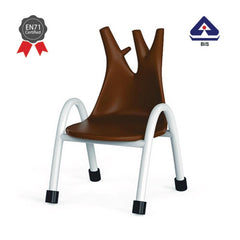 Ok Play Trunk Chair, Study Chair, Sturdy And Durable Chair, Plastic Chair, Perfect For Home, Creches And School, Brown, 5 to 10 Years, Height 12 Inches