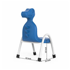 Ok Play Dino Chair, Study Chair, Sturdy And Durable Chair, Plastic Chair, Perfect For Home, Creches And School, Blue, 5 to 10 Years, Height 12 Inches