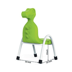 Ok Play Dino Chair, Study Chair, Sturdy And Durable Chair, Plastic Chair, Perfect For Home, Creches And School, Green, 2 to 4 Years, Height 8 Inches