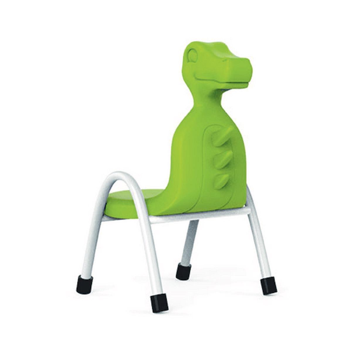Ok Play Dino Chair, Study Chair, Sturdy And Durable Chair, Plastic Chair, Perfect For Home, Creches And School, Green, 5 to 10 Years, Height 12 Inches