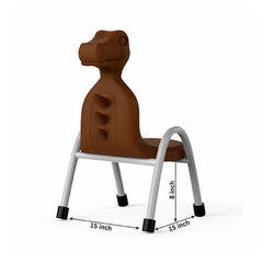 Ok Play Dino Chair, Study Chair, Sturdy And Durable Chair, Plastic Chair, Perfect For Home, Creches And School, Brown, 2 to 4 Years, Height 8 Inches