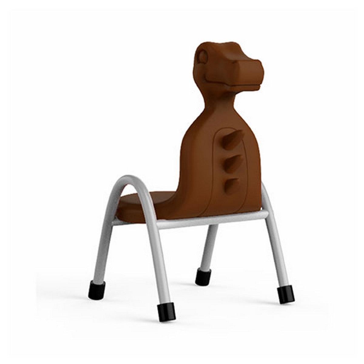 Ok Play Dino Chair, Study Chair, Sturdy And Durable Chair, Plastic Chair, Perfect For Home, Creches And School, Brown, 5 to 10 Years, Height 10 Inches