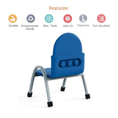 Ok Play Robo Chair, Study Chair, Sturdy And Durable Chair, Plastic Chair, Perfect For Home, Creches And School, Blue, 5 to 10 Years, Height 10 Inches