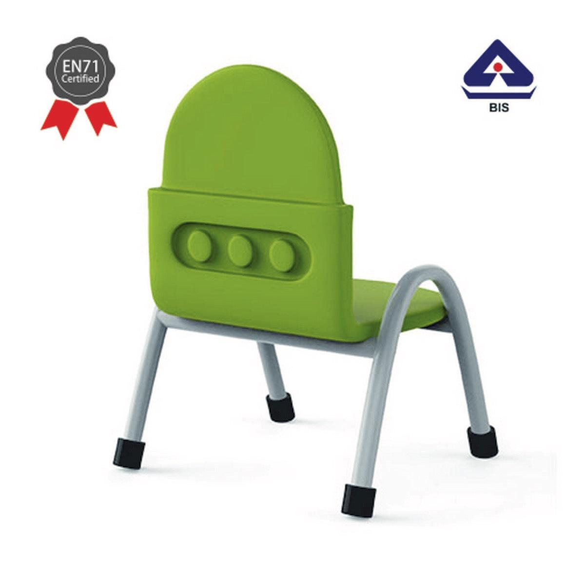 Ok Play Robo Chair, Study Chair, Sturdy And Durable Chair, Plastic Chair, Perfect For Home, Creches And School, Green, 2 to 4 Years, Height 8 Inches