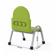 Ok Play Robo Chair, Study Chair, Sturdy And Durable Chair, Plastic Chair, Perfect For Home, Creches And School, Green, 5 to 10 Years, Height 10 Inches